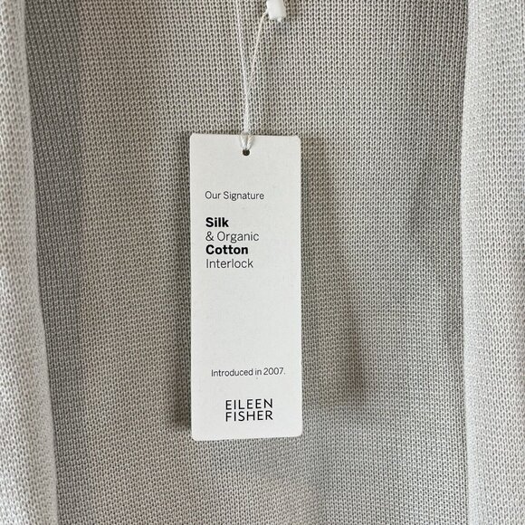 Eileen Fisher Womens Jacket Sweater Size Large Silk Collar Open Front - Picture 6 of 10
